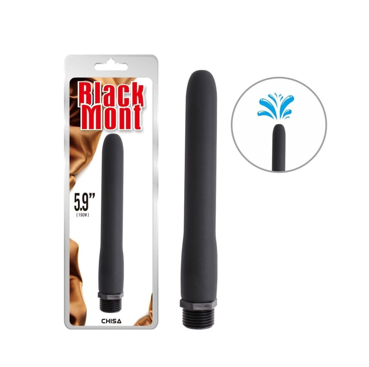 DUCHA ANAL 15 CM. SILICONA BLACK MONT